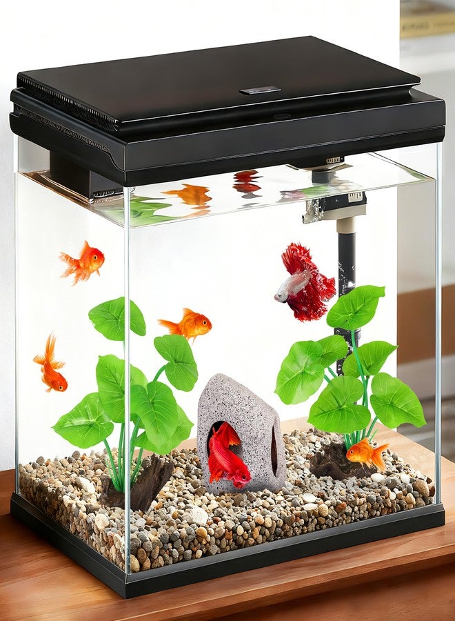 MyLifeUNIT Fish Tank Decor, Silk Aquarium Plants and Hideaway Rock Cave Decor for Betta Fish Tank Accessories, Goldfish, Turtle Tank Decorations - Image 2